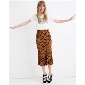 NWT Madewell Painted Spots Midi Slip Skirt SZ 2